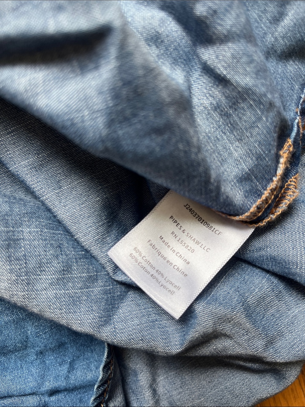 VERONICA BEARD Porta Chambray Ruched Denim Button-Up Shirt Smocked 3/4 Sleeves - Picture 6 of 8